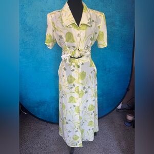 Vintage Made in USA Green Floral Resort Set